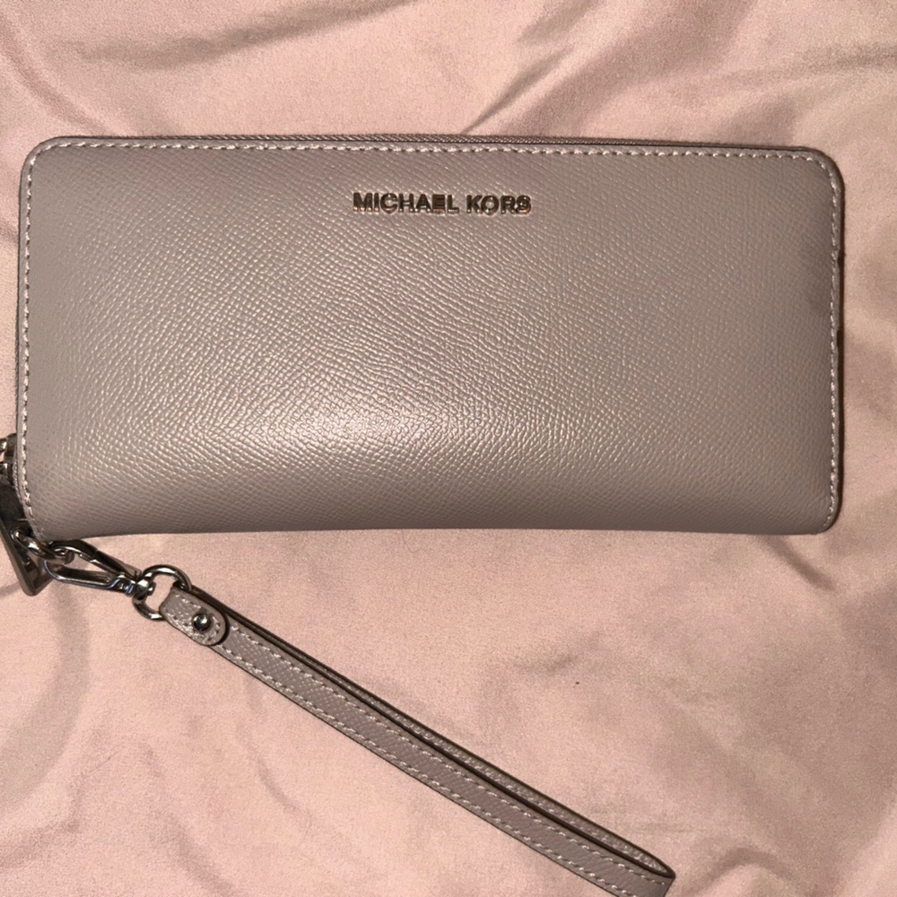 Michael Kors Light Gray Wristlet